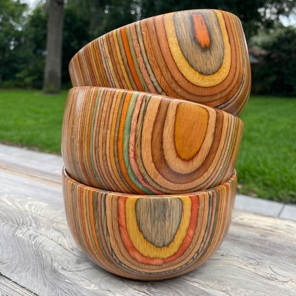 Norpro Other - Norpro The Rainbow‎ Wood Bowls 16oz Set of 3